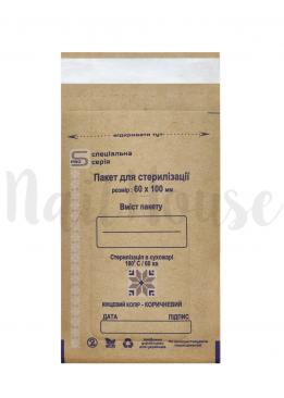 Крафт-пакети Steril 60x100 з індикатором (бурі), 100 шт.