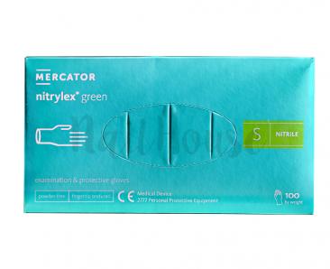 Рукавички нітрилові неопудрені Mercator Nitrylex Green, розмір S, 100 шт