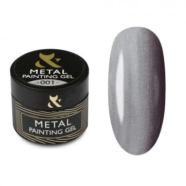 Гель-фарба для дизайну F.O.X Metal Painting Gel №001, 5 мл