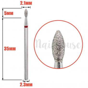 Алмазна фреза почка (брунька) PP Nails (257.514.021), червона