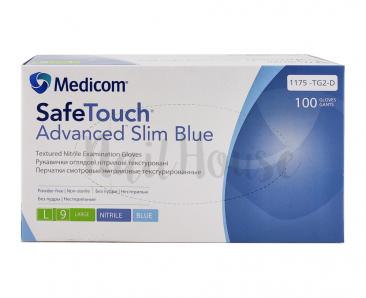 Рукавички нітрилові неопудрені Medicom SafeTouch Blue, розмір L, 100 шт
