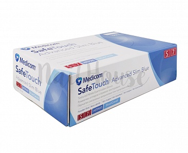 Рукавички нітрилові неопудрені Medicom SafeTouch Blue, розмір S, 100 шт