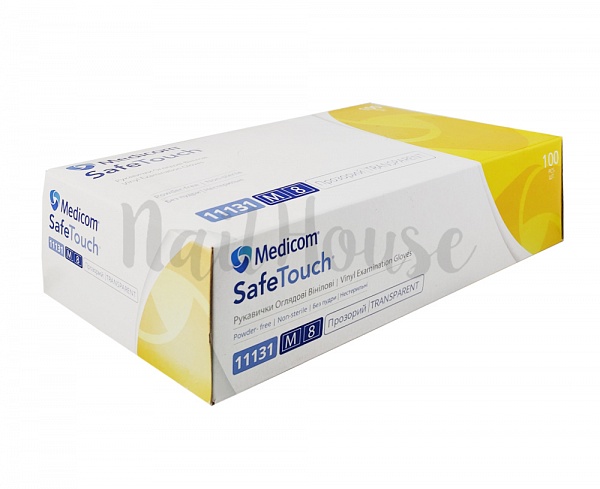 Рукавички вінілові неопудрені Medicom SafeTouch Clear, розмір M, 100 шт №2