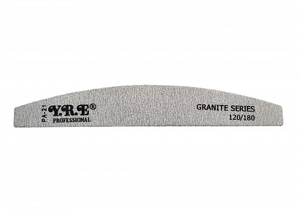 Пилка півмісяць для нігтів Y.R.E Granite Series (120/180 грит) №0