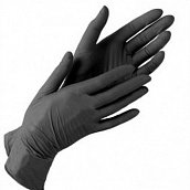Перчатки нитриловые, неопудренные Medicom Black S, 1 пара