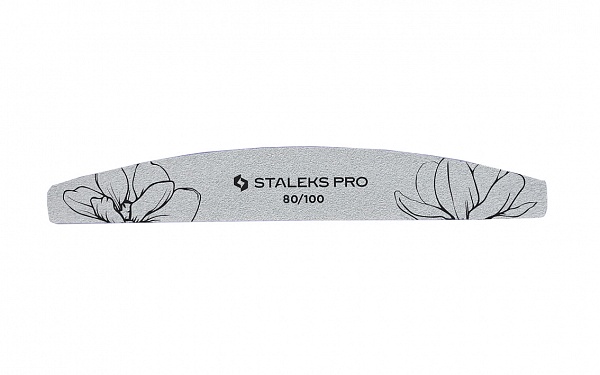 Пилка для нігтів мінеральна, півмісяць STALEKS PRO EXPERT 40 (80/100 грит) №0