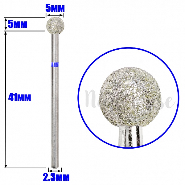 Алмазна фреза сфера (куля), Astra (001.524.050), синя №0