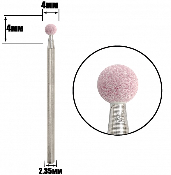 Корундова фреза сферична (шар) NH25, рожева №0