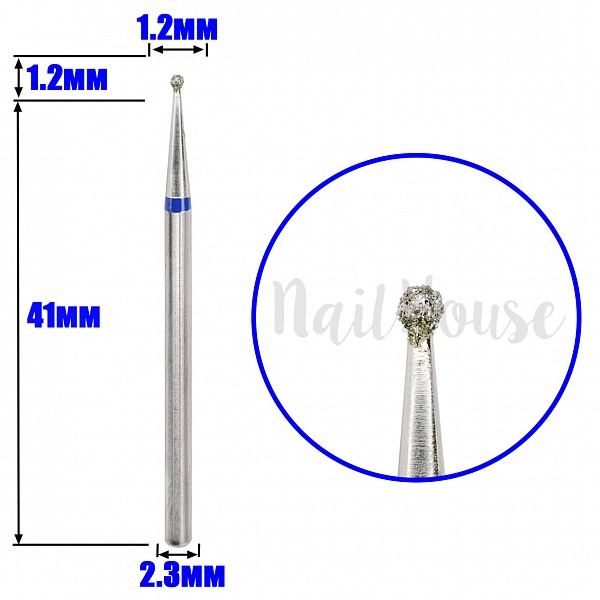 Алмазна фреза сфера (куля), Astra  (001.524.012), синя №0